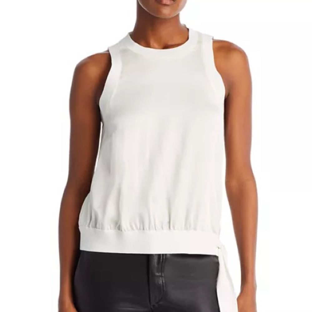 Cinq à Sept Enora Tie Hem Tank Top in Cream Size M